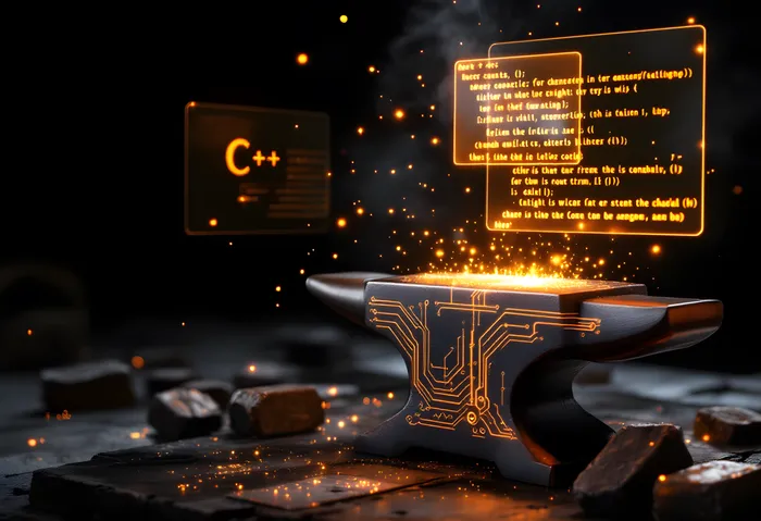 Native C++ modding tools — anvil with circuit traces and code