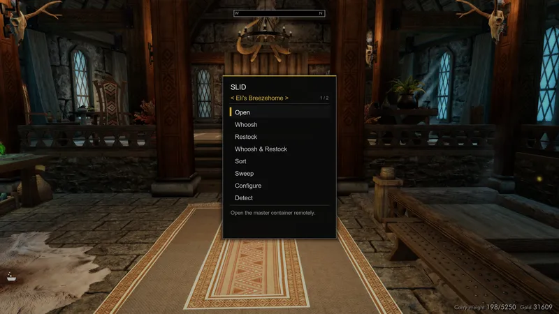 SLID context power menu showing actions for a master container in Eli's Breezehome