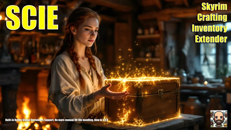 A woman opening a glowing golden chest — global containers in SCIE